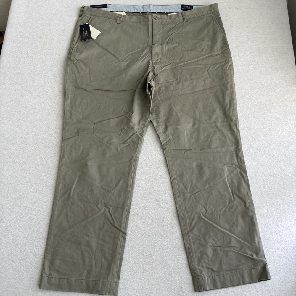 Polo Ralph Lauren Stretch Classic Fit Twill Chino Pants Men 46Bx32 Gray Preppy